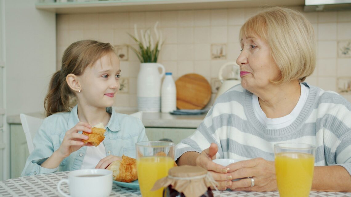 grandparent and grandchild spending time together representing the extended family connections long distance parents work to maintain
